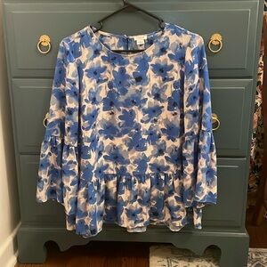 J. Crew blue pink shirt